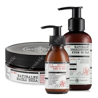 Bosqie Natural Body Care Set ZESTAW Masło Shea 200 g + Krem do rąk - Kora wierzby i pieprz 150 ml + Regenerujący krem do stóp 90 ml