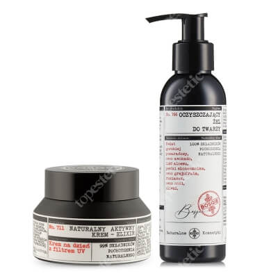 Bosqie Natural Cleansing Gel + Cream Elixir ZESTAW Oczyszczający żel do mycia twarzy 150 ml + Naturalny aktywny krem na dzień 50 ml