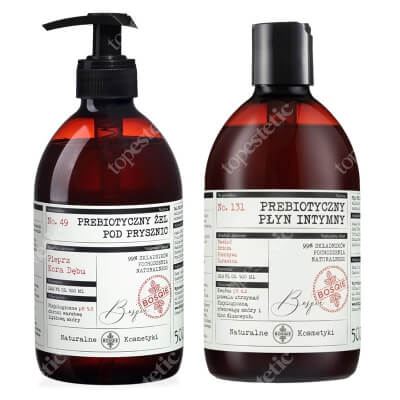 Bosqie Natural Shower Gel No.49 + Intimate Fluid No.131 ZESTAW Żel pod prysznic - pieprz i kora dębu 500 ml + Naturalny prebiotyczny płyn intymny 500 ml