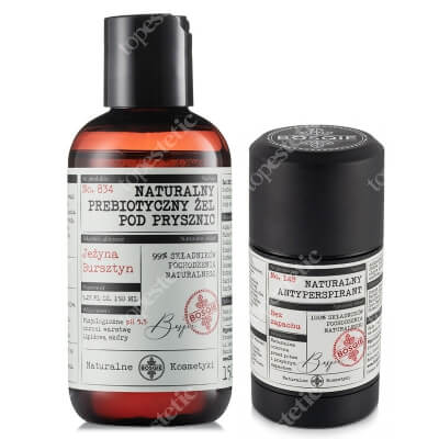 Bosqie Natural Shower Gel No.834 + Natural Antiperspirant No.148 ZESTAW Żel pod prysznic - jeżyna i bursztyn 150 ml + Antyperspirant - bezzapachowy 75 g