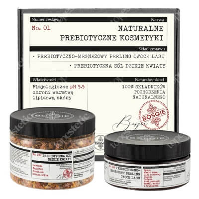 Bosqie Prebiotyczne Spa No.01 ZESTAW Sól - Dzikie Kwiaty 500 g + Peeling - Owoce Lasu 300 g