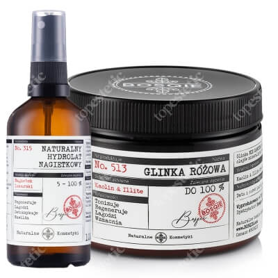 Bosqie Rose Clay No.513 + Calendula Hydrolate No.315 ZESTAW Glinka różowa 150 g + Naturalny hydrolat nagietkowy 100 ml