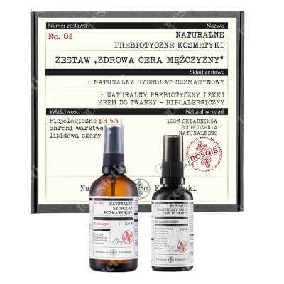 Bosqie Zdrowa Cera Mężczyzny No.02 ZESTAW Hipoalergiczny krem na dzień 50 ml + Naturalny hydrolat rozmarynowy 100 ml