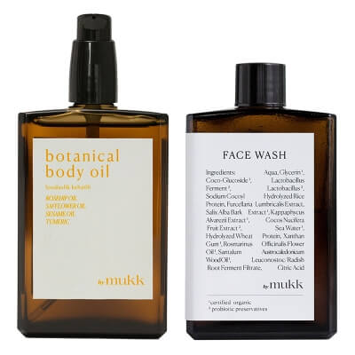 By Mukk Clean Set ZESTAW Delikatny żel do mycia twarzy 100 ml + Nawilżający olejek do ciała 100 ml