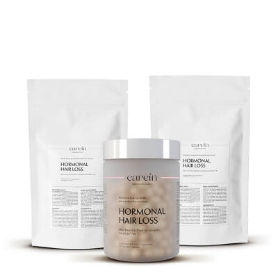 Carein Hormonal Hair Loss 90 Days ZESTAW Łysienie androgenowe żeńskie 120 kapsułek + Uzupełnienie 120 kapsułek x 2