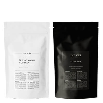 Carein Tricho Amino Complex - Refill + Clear Skin - Refill ZESTAW Suplement diety - uzupełnienie 120 kapsułek + Suplement diety - uzupełnienie 120 kap