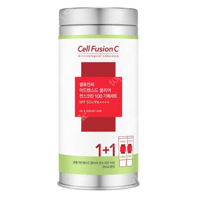 Cell Fusion C Advanced Clear Sunscreen 100 SPF 50 PA++++ ZESTAW Krem z ochroną przeciwsłoneczną do skóry problematycznej 2x35 ml