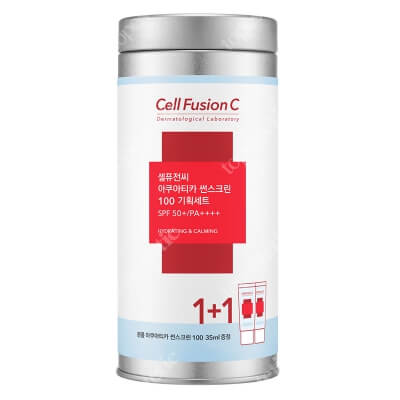Cell Fusion C Aquatica Sunscreen 100 SPF 50+ / PA ++++ Wyciszający i nawilżający krem z fotoprotekcją 2 x 35 ml