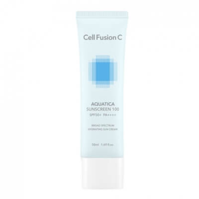 Cell Fusion C Aquatica Sunscreen 100 SPF 50+ / PA ++++ Wyciszający i nawilżający krem z fotoprotekcją 50 ml