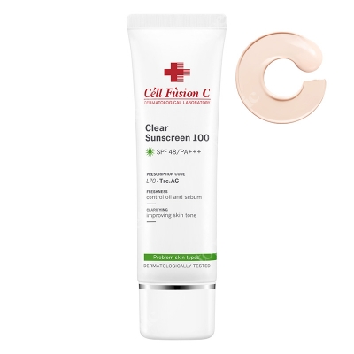 Cell Fusion C Clear Sunscreen 100 SPF 48 PA+++ Krem przeciwsłoneczny dla skóry tłustej i problematycznej 50 ml
