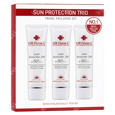 Cell Fusion C Laser Sunscreen SPF 50+/PA+++ Trio Set ZESTAW Krem z wysoką ochroną przeciwsłoneczną 3x50 ml