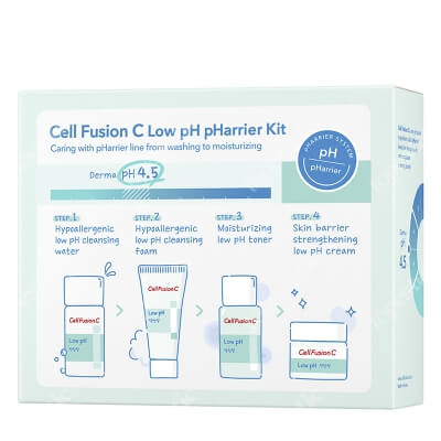 Cell Fusion C Low pHarrier Kit ZESTAW Płyn micelarny do oczyszczania skóry twarzy 20 ml + Pianka dla podrażnionej skóry 20 ml + Toner nawilżający 20 ml + Krem 8 ml
