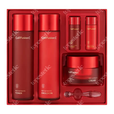 Cell Fusion C Red Ultimate Lifting Set ZESTAW Odżywczy toner nawilżajacy 150 ml + Bogata esencja przywracająca skórze równowagę 150 ml + Krem ultraliftingujący 50 ml