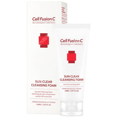 Cell Fusion C Sun Clear Cleansing Foam Pianka oczyszczająca do zmywania filtrów przeciwsłonecznych 150 ml