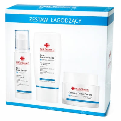 Cell Fusion C Zestaw Łagodzący ZESTAW Serum intensywnie regenerujące dla skóry wrażliwej 50 ml + Krem łagodzący do skóry wrażliwej 50 ml + Krem przeciwsłoneczny 50 ml