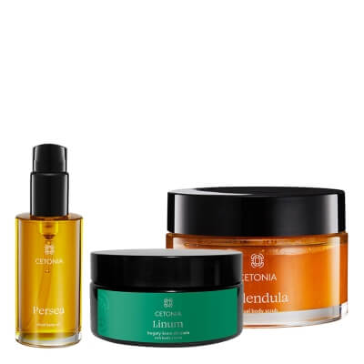 Cetonia Home SPA ZESTAW Bogaty krem do ciała 200 ml + Botaniczny peeling do ciała 275 g + Bogaty rytualny olejek do ciała 100 ml