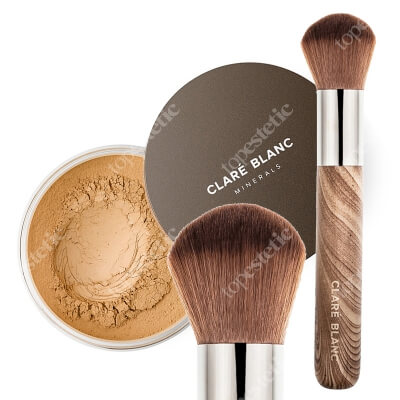 Clare Blanc Beige 370 + Foundation Brush ZESTAW Podkład mineralny SPF 15 (Beige 370) 14 g + Pędzel (FB 01) 1 szt.