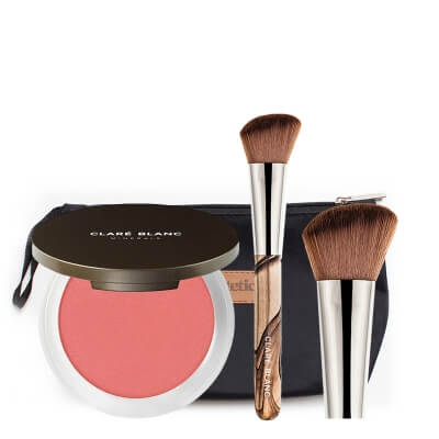 Clare Blanc Bloom - Kissed 733 + Blush/Bronzer Brush ZESTAW Róż prasowany (Bloom - Kissed 733) 8 g + Pędzel (FB 02) 1 szt. + Kosmetyczka 1 szt