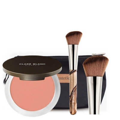 Clare Blanc Flower Child 734 + Blush/Bronzer Brush ZESTAW Róż prasowany (Flower Child 734) 8 g + Pędzel (FB 02) 1 szt. + Kosmetyczka 1 szt
