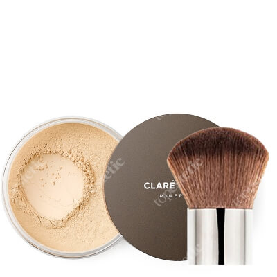 Clare Blanc Mini Foundation Brush + Mineral Foundation SPF 15 ZESTAW Pędzel do podkładów mineralnych (FB 05) 1 szt. + Podkład mineralny - kolor ciepły/średni (Warm 540) 14 g