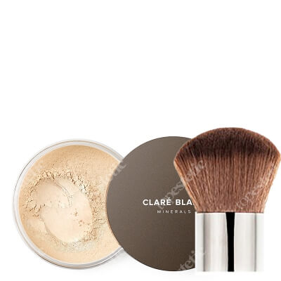 Clare Blanc Mini Foundation Brush + Warm 530 ZESTAW Pędzel do podkładów mineralnych (FB 05) 1 szt. + Podkład mineralny SPF 15 - kolor ciepły/jasny (Warm 530) 14 g