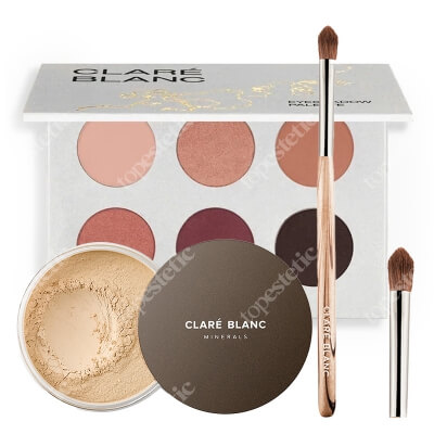 Clare Blanc Paleta - Charmer + Blending Brush + Buff 430 ZESTAW Paleta cieni 6 x 1,4 g + Pędzel (EB 07) 1 szt. + Podkład mineralny SPF 15 - (Buff 430) 14 g