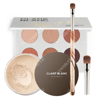 Clare Blanc Paleta - Cozy + Small Shader Brush + Neutral 230 ZESTAW Paleta cieni 6 x 1,4 g + Pędzel (EB 06) 1 szt. + Podkład mineralny SPF 15 - (Neutral 230) 14 g