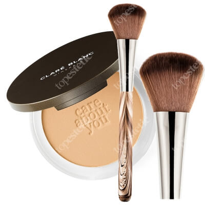 Clare Blanc Warm 560 + Powder Brush ZESTAW Podkład prasowany SPF15 (Warm 560) 11 g + Pędzel (FB 06) 1 szt.