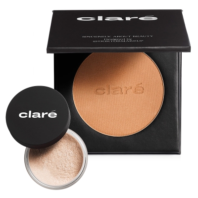 Clare Nut 11 + Oh! Glow ZESTAW Prasowany puder brązujący (Nut 11) 8 g + Puder rozświetlający (kolor Day Light 31) 2 g