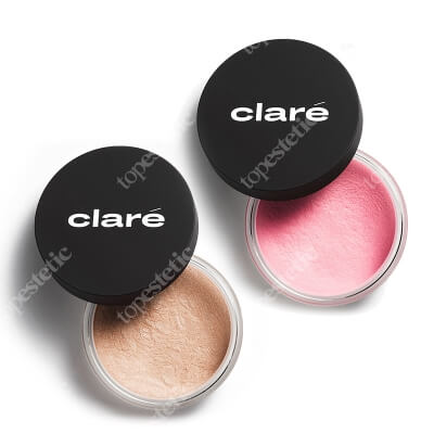Clare Oh! Glow Set ZESTAW Puder rozświetlający (kolor Btx 32) 1 g + Róż do policzków (kolor Baby Pink 723) 2,7 g