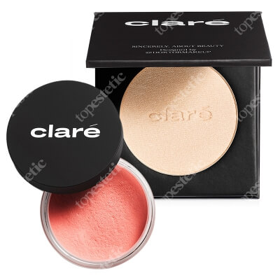 Clare Pressed Highlighter + Darling 720 ZESTAW Puder rozświetlający (Sun 33) 8 g + Róż (Darling 720) 2,7 g