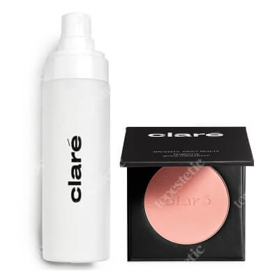 Clare Raspberry Shake + 2-Phase Mist ZESTAW Róż prasowany do policzków (Raspberry Shake 729) 8 g + Ochronna 2-fazowa mgiełka do twarzy 50 ml