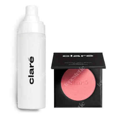 Clare Strawberry + Protecting 2-Phase Mist ZESTAW Róż prasowany do policzków (Strawberry 728) 8 g + Ochronna 2-fazowa mgiełka do twarzy 50 ml
