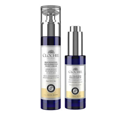 Clochee Ageless Night Care ZESTAW Serum odmładzające 30 ml + Krem odmładzająco-regenerujący na noc 50 ml