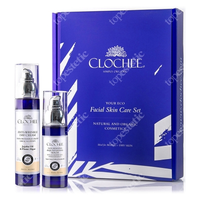 Clochee Facial Skin Care Set ZESTAW Przeciwzmarszczkowy krem na dzień 50 ml + Serum odżywczo-odmładzające 30 ml