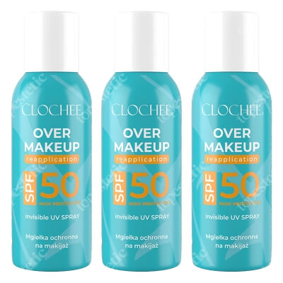 Clochee Family Pack UV Spray Invisible SPF 50 Set ZESTAW Mgiełka do twarzy 75 ml x 3