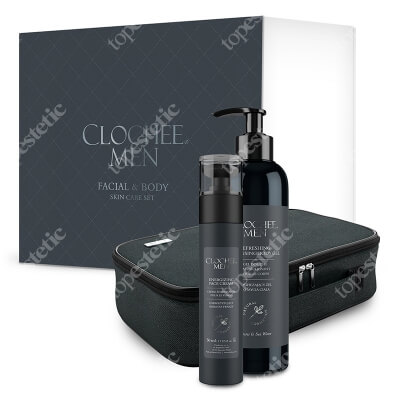 Clochee Men Facial & Body Skin Care Set 2020 ZESTAW Krem energetyzujący 50 ml + Żel do mycia twarzy i ciała 250 ml