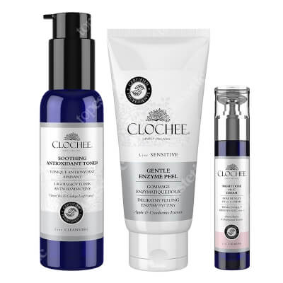 Clochee Night Care ZESTAW Peeling enzymatyczny 100 ml + Tonik antyoksydacyjny 100 ml + Wzmacniający krem na noc z wit. C 50 ml