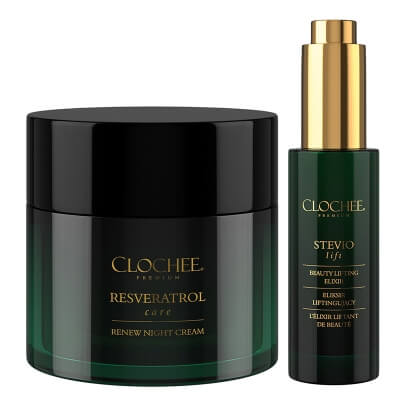 Clochee Premium Set ZESTAW Eliksir liftingujący do twarzy 30 ml + Odbudowujący krem na noc 50 ml