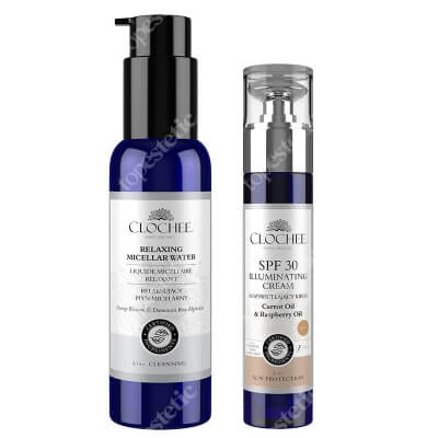 Clochee Relaxing And Illuminating Skin ZESTAW Płyn micelarny 100 ml + Rozświetlający krem SPF30 50 ml