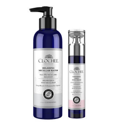 Clochee Relaxing Skin ZESTAW Relaksujący płyn micelarny 250 ml + Ceramidowy krem na dzień 50 ml