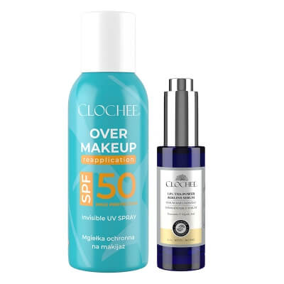 Clochee Serum + UV Spray Invisible SPF 50 ZESTAW Serum odmładzające 30 ml + Mgiełka do twarzy 75 ml