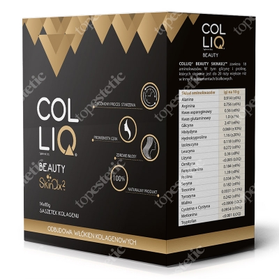 Colliq Colliq Beauty Suplement diety, naturalny kolagen z formułą SkinAx2, 14x10 g