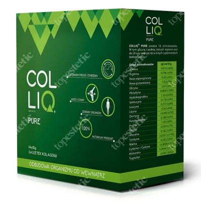 Colliq Colliq Pure Suplement diety, naturalny kolagen i witamina C, 14x10 g