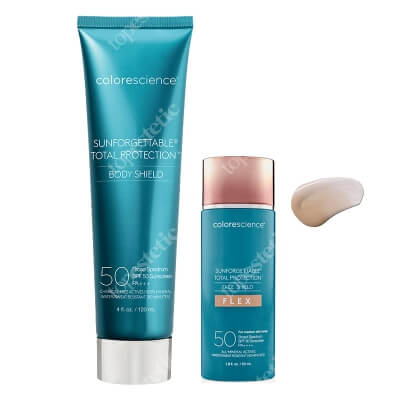Colorescience Body + Face SPF 50 ZESTAW Minerały w emulsji do ciała SPF50 PA+++ ( classic ) 120 ml + Minerały w emulsji do twarzy (kolor medium) 55 ml