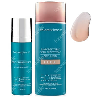 Colorescience Brightening And Protective Set ZESTAW Baza rozjaśniająca 30 ml + Minerały w emulsji do twarzy SPF50 (kolor Fair) 55 ml