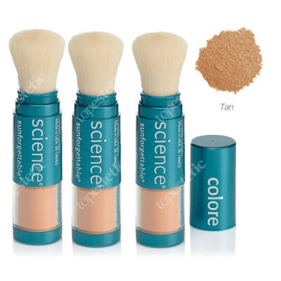 Colorescience Mineral Sunscreen Brush Set ZESTAW Mineralny puder ochronny SPF 50 w pędzlu - kolor Tan 2 + 1 GRATIS