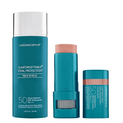 Colorescience Perfect Set ZESTAW Minerały w emulsji do twarzy ( kolor Classic ) 55 ml + Balsam do ust oraz policzków (kolor Blush) 9 g