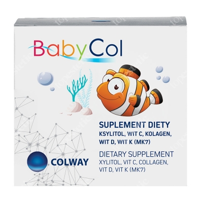 Colway BabyCol Suplement diety Ksylitol, Wit. C, Kolagen. Wit. D, Wit. K (MK7) 60 pastylek