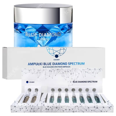 Colway Blue Diamond Care ZESTAW Ampułki przygotowująco - pielęgnujące 9 x 2 ml + Krem niebieski diament 50 ml